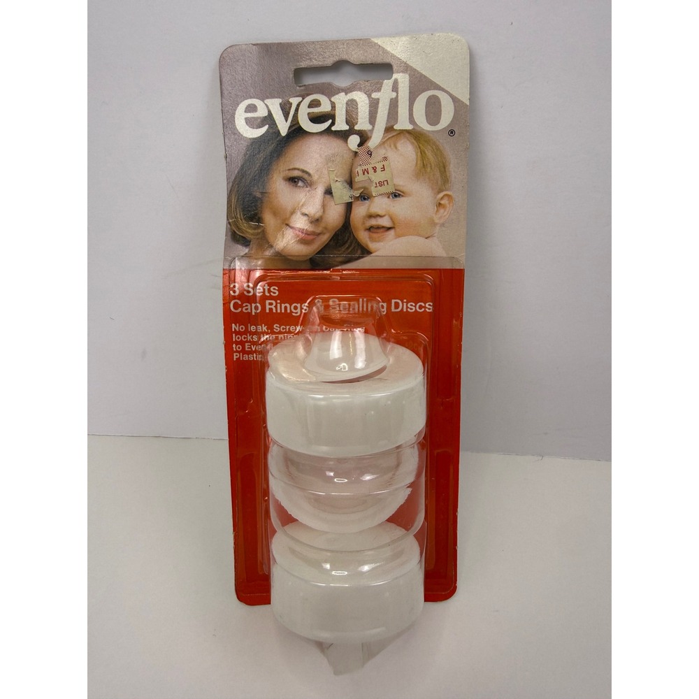 Vintage 1979 Evenflo 3 Sets Cap Rings & Sealing Discs New Old Stock White